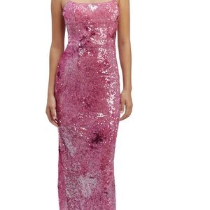 Bardot Hot Pink Sequin Maxi Dress